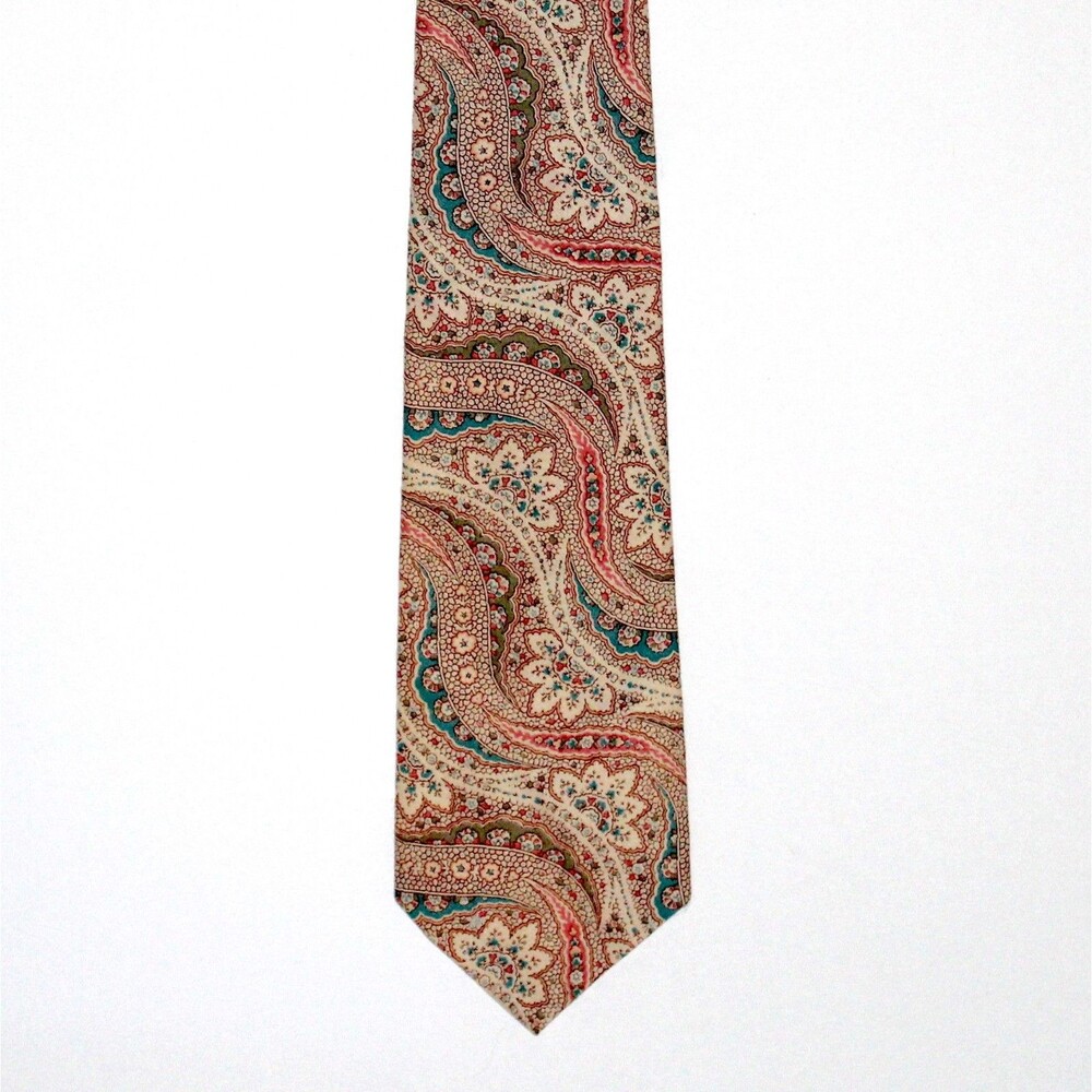 Polo Ralph Lauren Vintage Necktie Paisley 100% cotton hand made USA